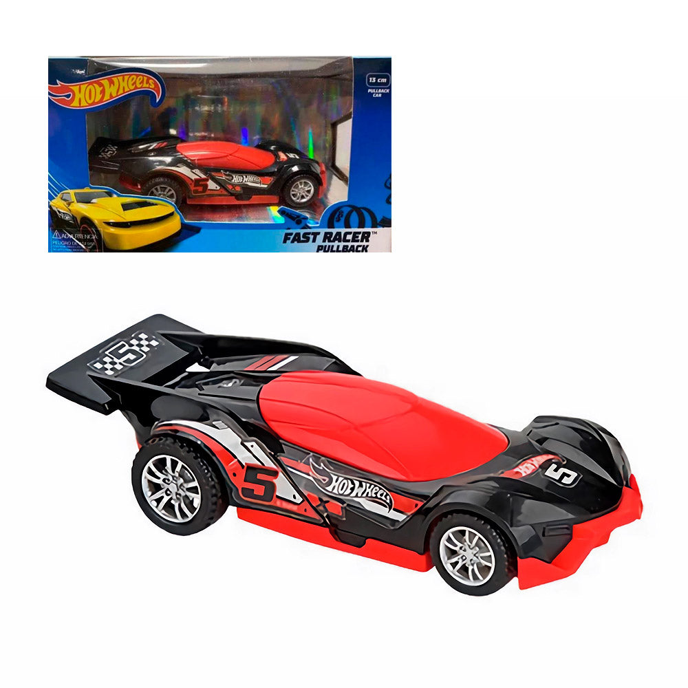 HOT WHEELS FAST RACER PULL BACK NEGRO HOT WHEELS FAST RACER PULL BACK NEGRO